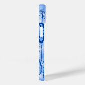 Blue Paint Spritzer & Lilies Case-Mate iPhone Hülle (Rückseite / Rechts)