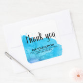 Blue Paint Spritzer Small Business Discount Quadratischer Aufkleber (Umschlag)