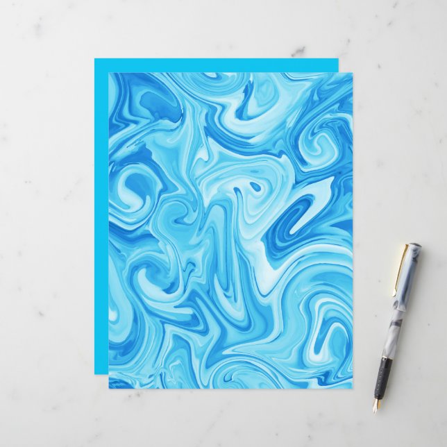 Blue Paint Swirl Kunst, Dichtung und Musik Moderne (Vorderseite/Rückseite Beispiel)