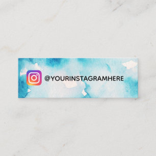 Blue Paint Watercolor Social Media Instagramm Mini Visitenkarte