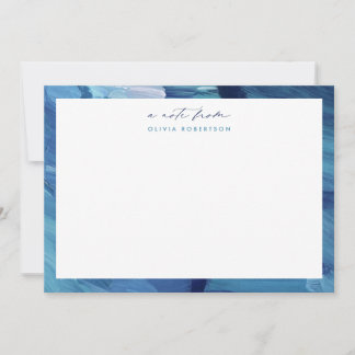 Blue Painted Abstract Art Stationery Note card Mitteilungskarte