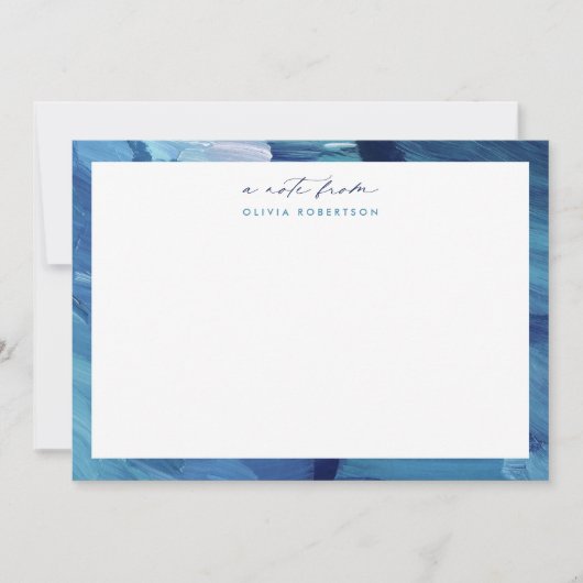 Blue Painted Abstract Art Stationery Note card Mitteilungskarte (Vorderseite)