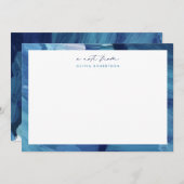 Blue Painted Abstract Art Stationery Note card Mitteilungskarte (Vorne/Hinten)