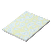 Blue Paisley auf Bright Green Notizblock (Rotiert)