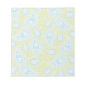 Blue Paisley auf Bright Green Notizblock (Vorderseite)