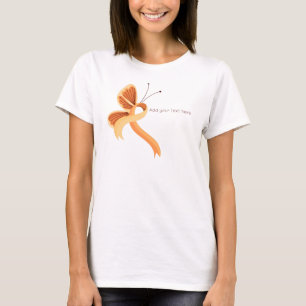 Blue Paisley Awareness Ribbon Butterfly T - Shirt