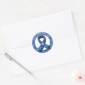 Blue Paisley Awareness Ribbon Runder Aufkleber (Umschlag)