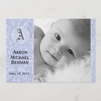 Blue Paisley Baby Boy Ankündigung