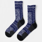 Blue Paisley Bandana Print Socks Socken (Links)
