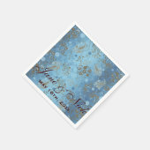 Blue Paisley Brautparty Serviette (Ecke)