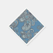 Blue Paisley Cocktail Napkins Serviette (Ecke)