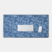 Blue Paisley Desk Mat Schreibtischunterlage (Tastatur & Maus)