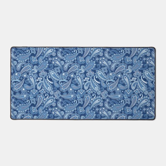 Blue Paisley Desk Mat Schreibtischunterlage (Vorderseite)