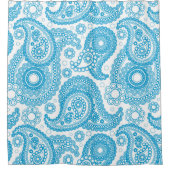 Blue Paisley Duschvorhang (Vorderseite)