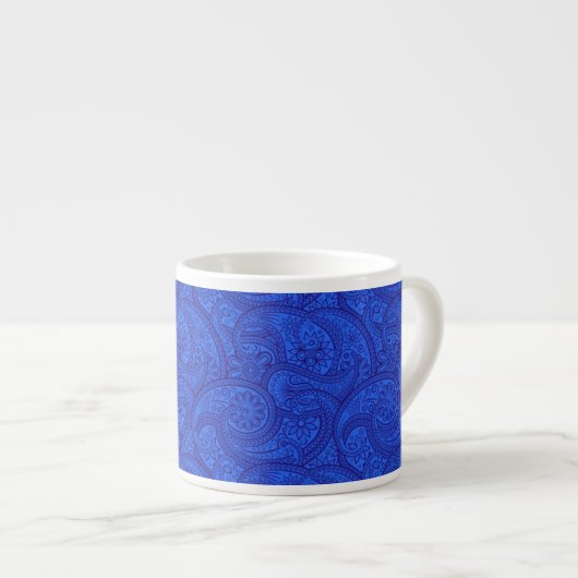 Blue Paisley Espressotasse (Vorderseite Rechts)