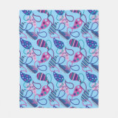 Blue Paisley Fleecedecke (Vorderseite)