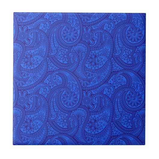 Blue Paisley Fliese (Vorderseite)