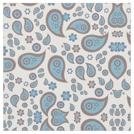 Blue Paisley Gemustert Fabric Stoff (Nahaufnahme)