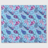 Blue Paisley  Geschenkpapier (Flach)