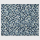 Blue Paisley Geschenkpapier (Flach)