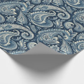 Blue Paisley Geschenkpapier (Ecke)