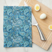 Blue Paisley Geschirrtuch (Viertel Falte)