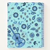 Blue Paisley Guitar Spiral Notebook Notizblock (Rückseite)