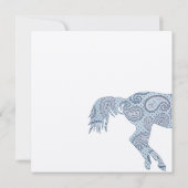 Blue Paisley Horse Baby Dusche Einladung (Rückseite)