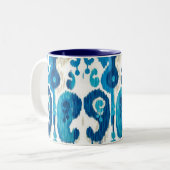 Blue Paisley Ikat Tasse (Vorderseite Links)
