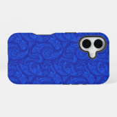 Blue Paisley iPhone 16 Hülle (Rückseite (Horizontal))