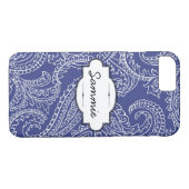 Blue Paisley iPhone 7 Barely There Case (Rückseite (Horizontal))