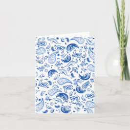 Blue Paisley Karte