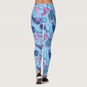 Blue Paisley Leggings (Rückseite)