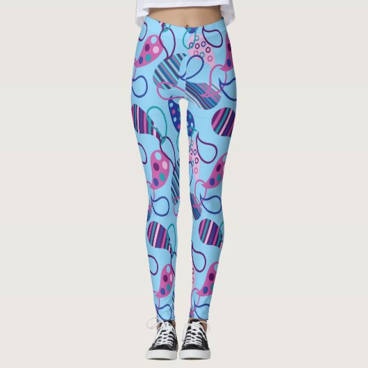 Blue Paisley Leggings (Vorderseite)