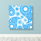 Blue Paisley. Leinwanddruck (Insitu (Holzboden))