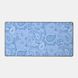 Blue Paisley Leopard Desk Mat Schreibtischunterlage