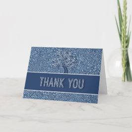 Blue Paisley mit Oak Tree Dankeskarte