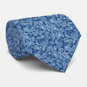 Blue Paisley Necktie Krawatte (Gerollt)