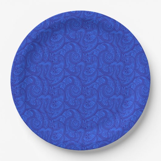 Blue Paisley Pappteller (Vorderseite)