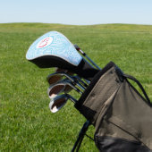 Blue Paisley Pattern and Pink Mongram Golf Headcover (In SItu)