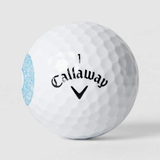 Blue Paisley Pattern and Pink Mongram Golfball (Logo)