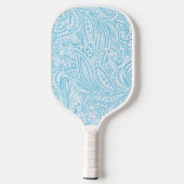 Blue Paisley Pattern and Pink Mongram Pickleball Schläger (Rückseite)