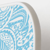 Blue Paisley Pattern and Pink Mongram Pickleball Schläger (Linke Seite)