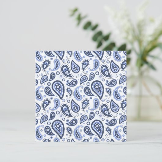 Blue Paisley Pattern Ankündigung (Stehend Vorderseite)
