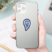 Blue Paisley Pattern Aufkleber (Telefon)