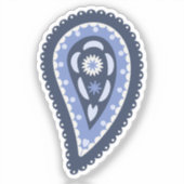 Blue Paisley Pattern Aufkleber (Vorderseite)
