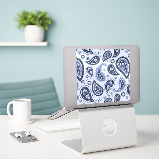 Blue Paisley Pattern Aufkleber (Laptop auf Schreibtisch)
