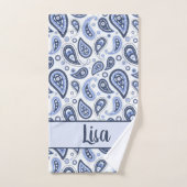 Blue Paisley Pattern Badhandtuch Set (Handtuch)
