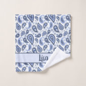 Blue Paisley Pattern Badhandtuch Set (Waschlappen)