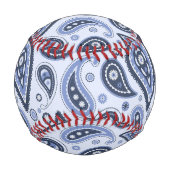 Blue Paisley Pattern Baseball (Rückseite)